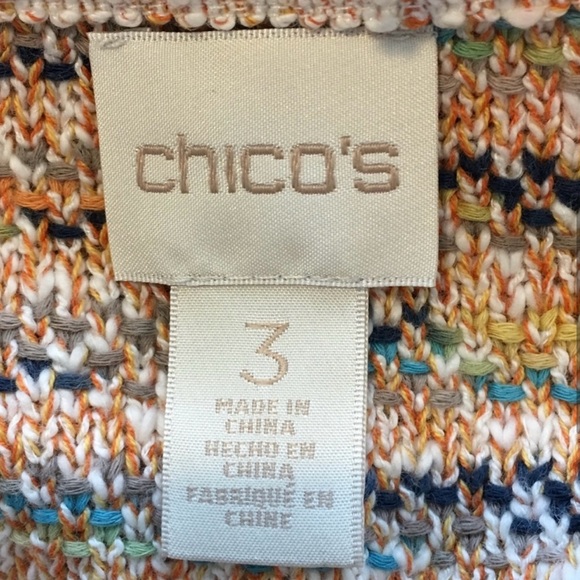 Chico’s 3 Tweed Fringe Cardi Sweater Jacket size XL - Picture 5 of 7